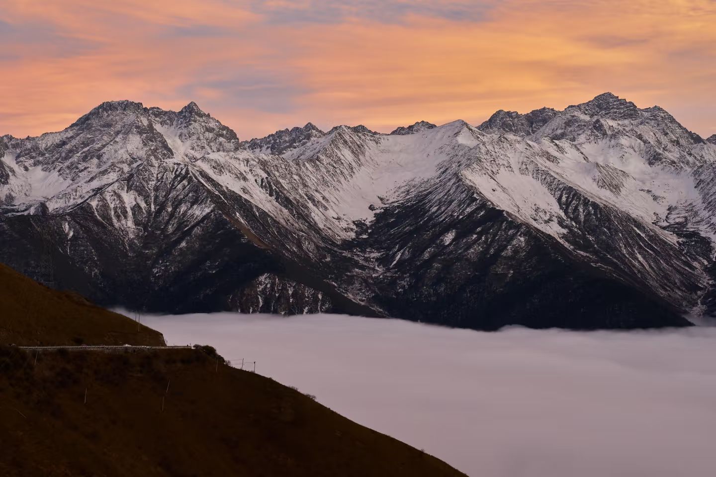 Clouds over a high mountain pass in western Sichuan